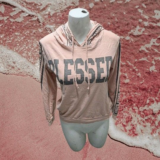 Women's "Blessed" On Fire Crop Top Hoodie 