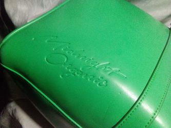 Midnight organic Green Leather Tote Bag