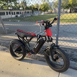 Ridstar Fat Tire Electric Bike Ebike Red Accents