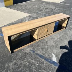 Modern 80” TV Stand / Display Cabinet – Glass Shelves & Storage!