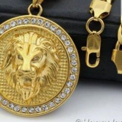 MENS BLING CUBAN 16 IN CHAIN WITH PENDANT