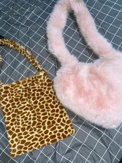 Faux Fur Tote Bags Set of Two