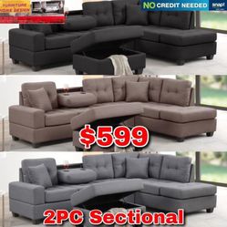 Sectional With Storage Ottoman 