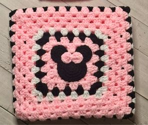 Handmade Minnie Mouse Crochet Baby Blanket