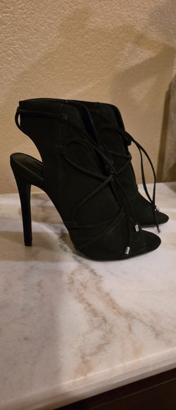Black Velvet Lace-Up Heels – Size 7.5 (Never Worn)