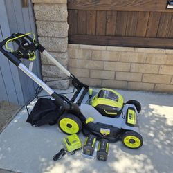 Ryobi 40v Hp Brushless Whisper Series 21-in Walk Behind Self Propelled All Wheel Drive Lawn Mower 