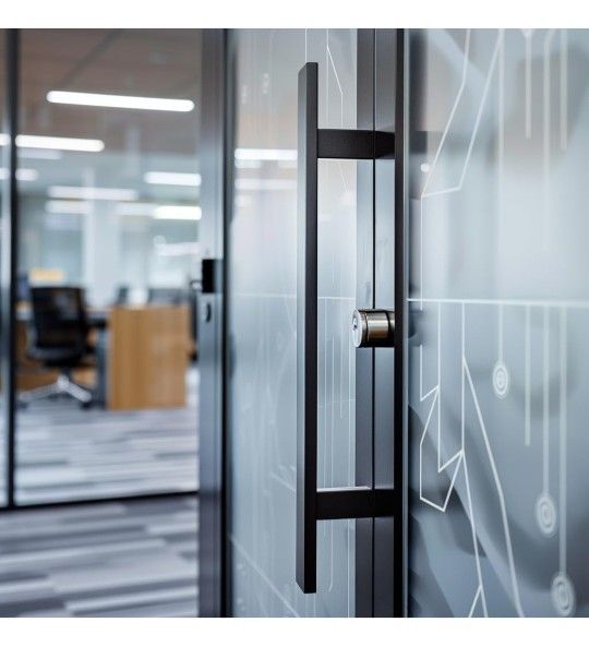 TOGU TG-6018 36 inches Solid Standoffs Heavy-Duty Commercial Grade-304 Stainless Steel Push Pull Door Handle/Barn Door Pull Handle/Glass Pulls, Matte 