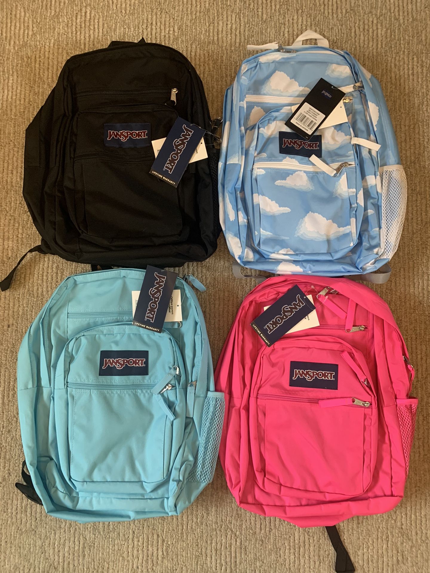 Jansport Big Student Backpacks New with Tags Lifetime Warranty Sale