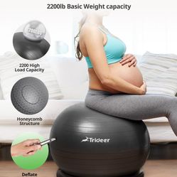 Trideer Ball Chair Yoga Ball Chair Exercise Ball Chair with Base & Bands for Home Gym Workout Ball for Abs, Stability Ball & Fitness Ball Seat to Reli