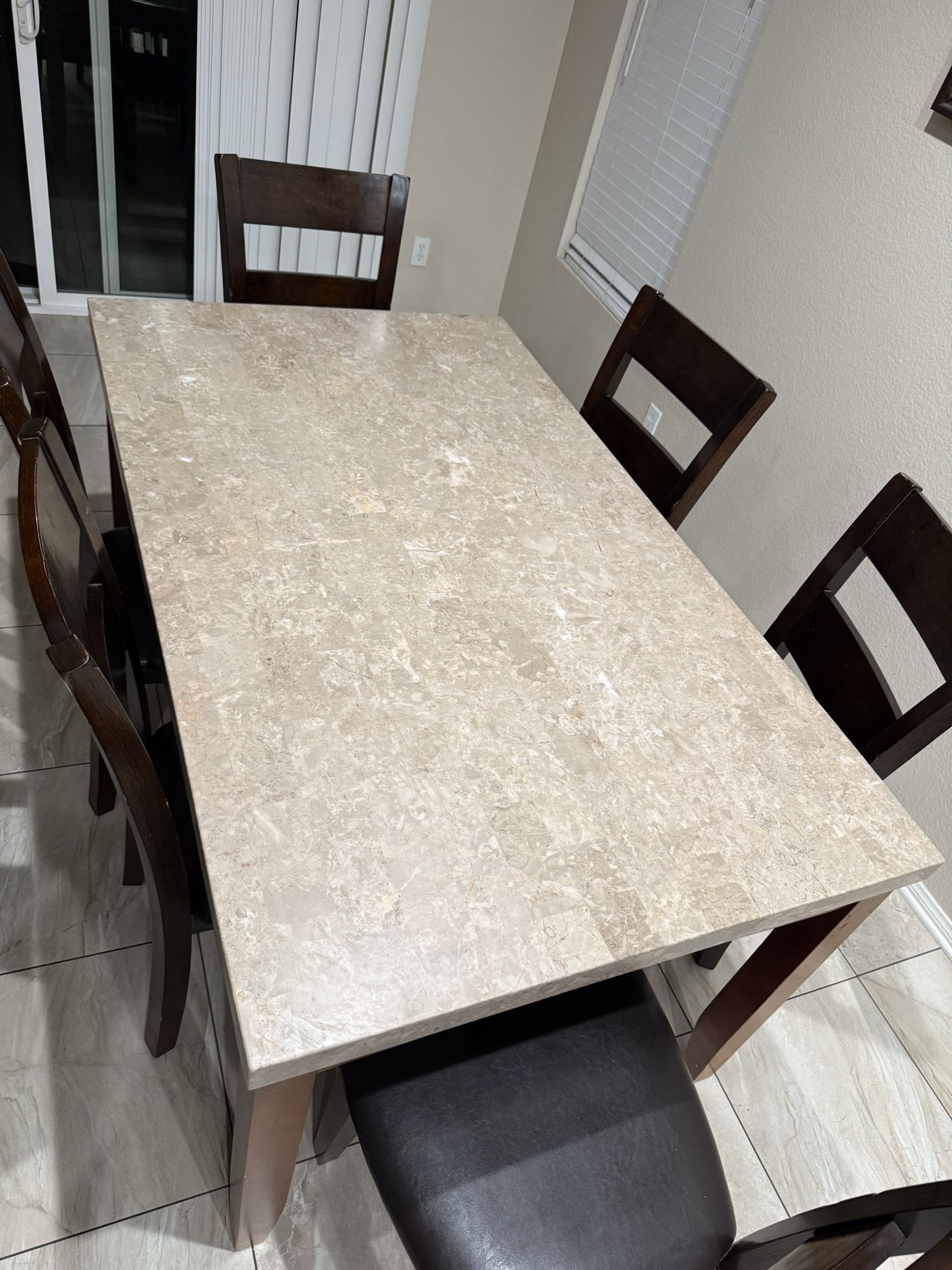 Marble Dinning Table - 6chairs OBO
