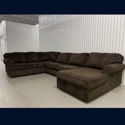 Brown sectional couch