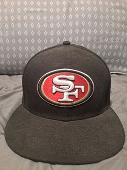 Black 49ers Hat Size 7 and 1/8