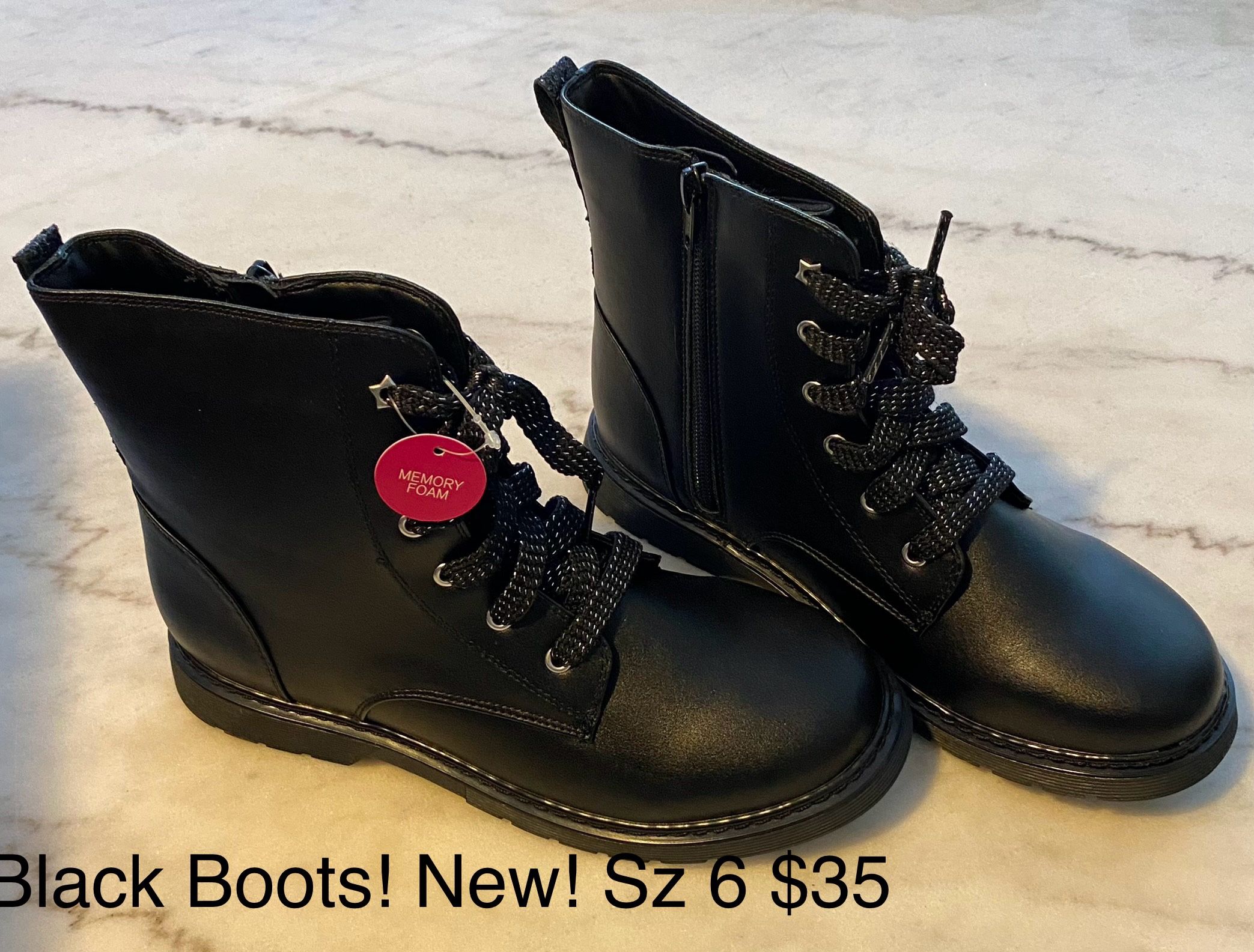 New! Black Boots! Sz 6  $35