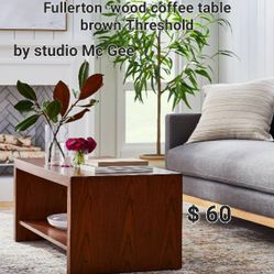 Brand New Fullerton Wood Brow Coffee Table By Studio Mc Gee Threshold