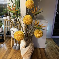 Decorative Vase With Faux Flowers