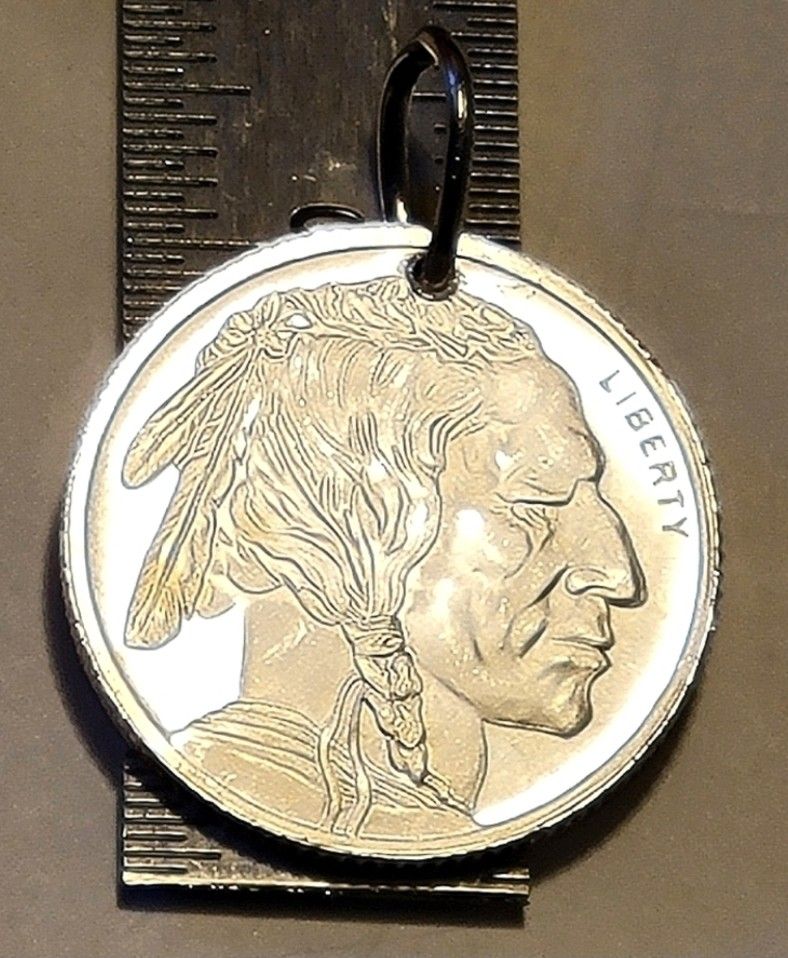 999 Fine Silver Buffalo Pendant