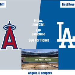 6/21 - Los Angeles Dodgers Vs Los Angeles Angels Of Anaheim Tickets @ Dodger Stadium (Drone Show)
