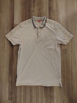 Guess polo shirt tan mens small