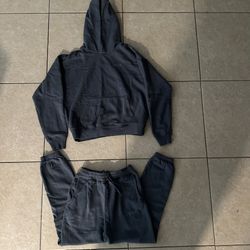 NEW LADIES NO TAGS 2PC STADIUM SWEAT JACKET / SWEAT PANTS SIZE 10 (GREY/GRAY)