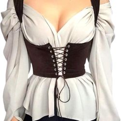 X-Large Lace Up Corset Bustier Sexy Waist Trainer Belt Bustier Steampunk Underbust Corset