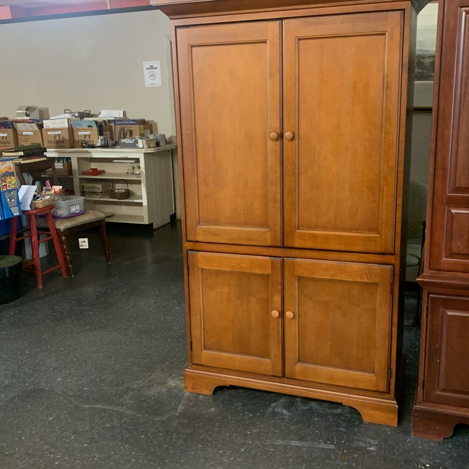 Large Solid Wood Entertainment Center