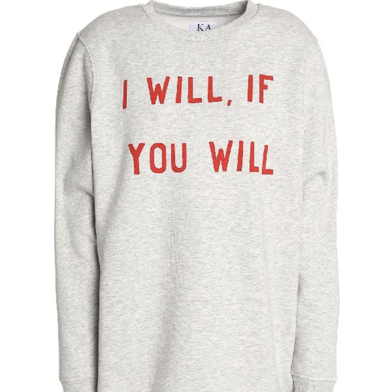 KARSSEN Zoe Karssen “I Will, If You Will” Boyfriend Oversized Grey Graphic Sweatshirt NEW