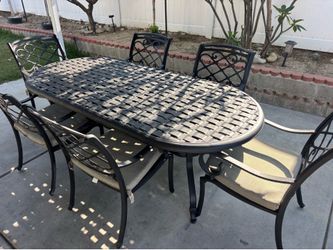 Patio table set heavy large set 7/5 foot long