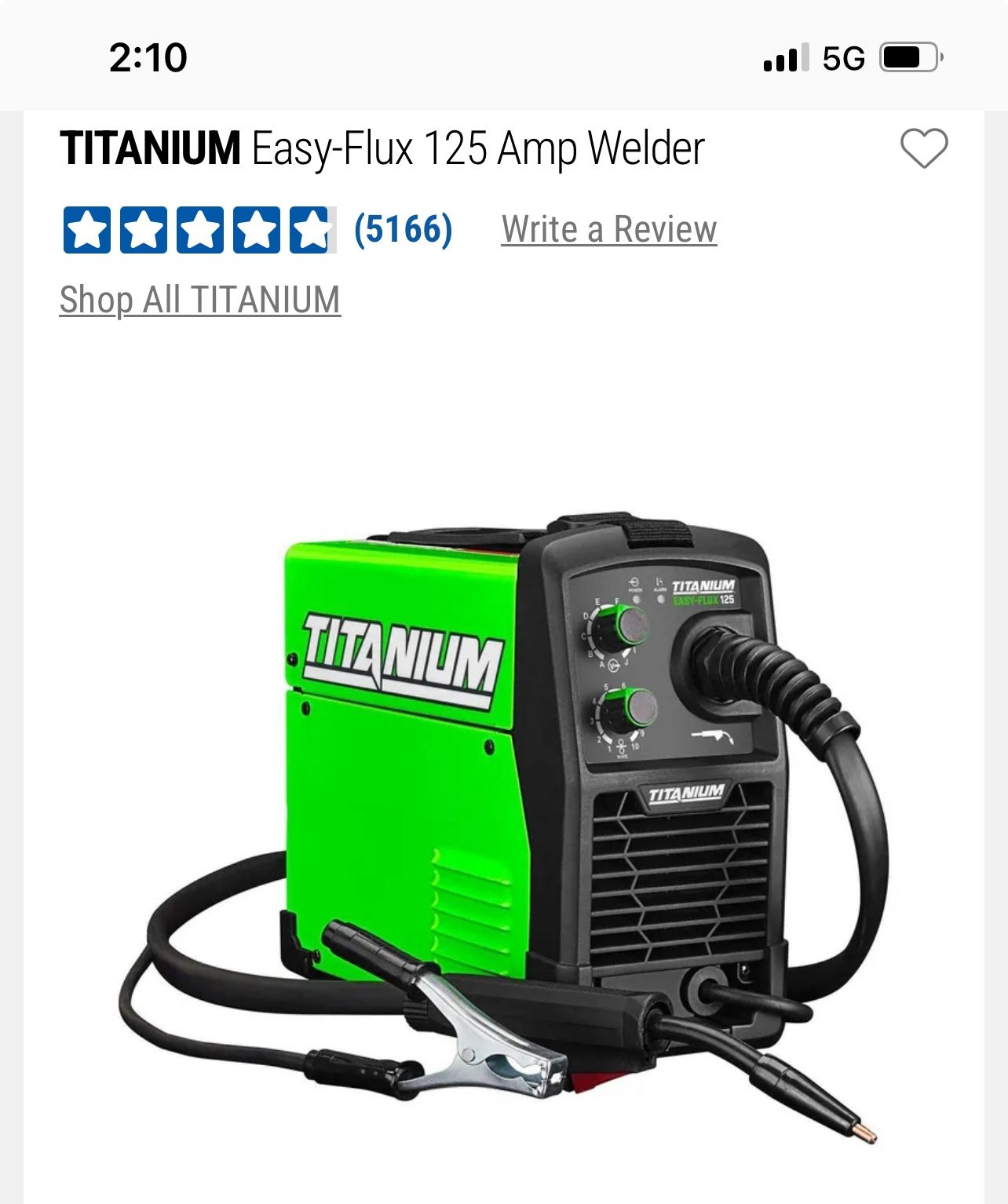 TITANIUM Easy Flux 125 Amp Welder