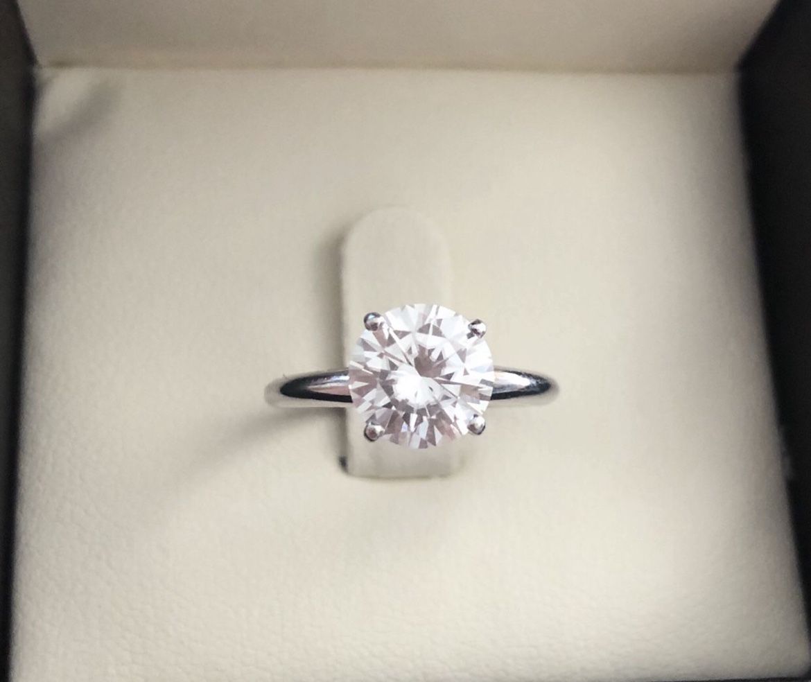 2.11 Carat Diamond (Lab Created Moissanite) In 14K White Gold