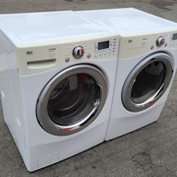 LG Front Load Washer And Stackable Gas Dryer Set 