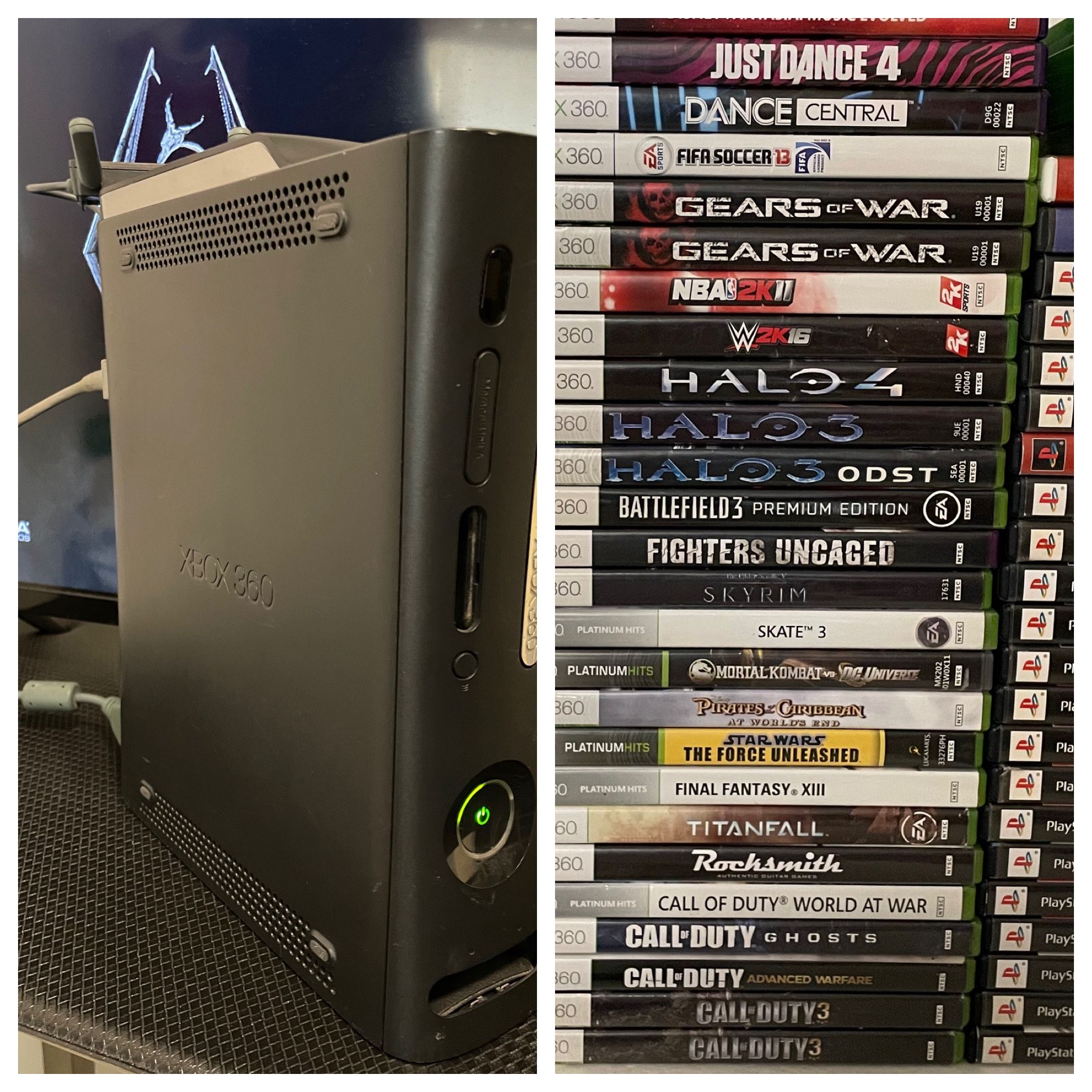 120gb Xbox 360 Black With Games Lot Bundle