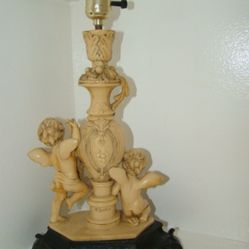 2 Vinitage Antique  Angel/ Cherub 😇 lamps 💡1950’s. 💡with Lamp Shades. Quantity Two.