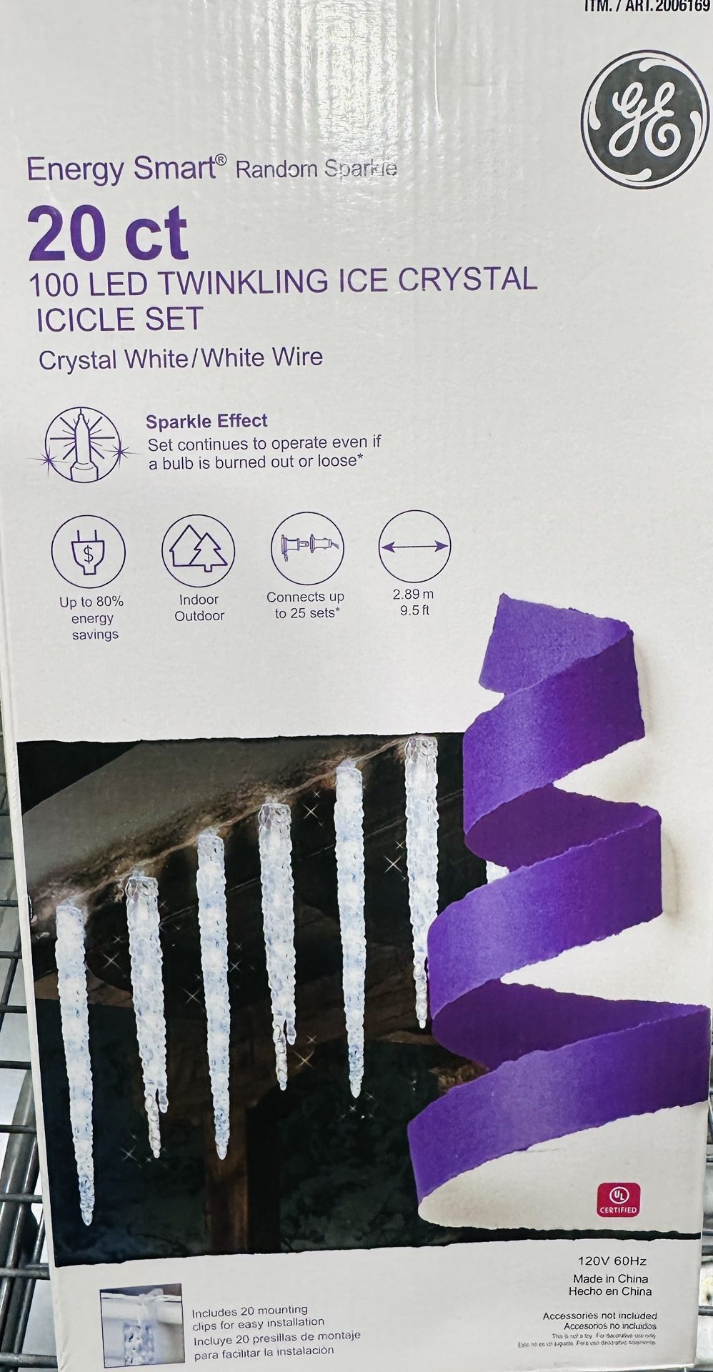 white Christmas lights, 6 sets, $10 each