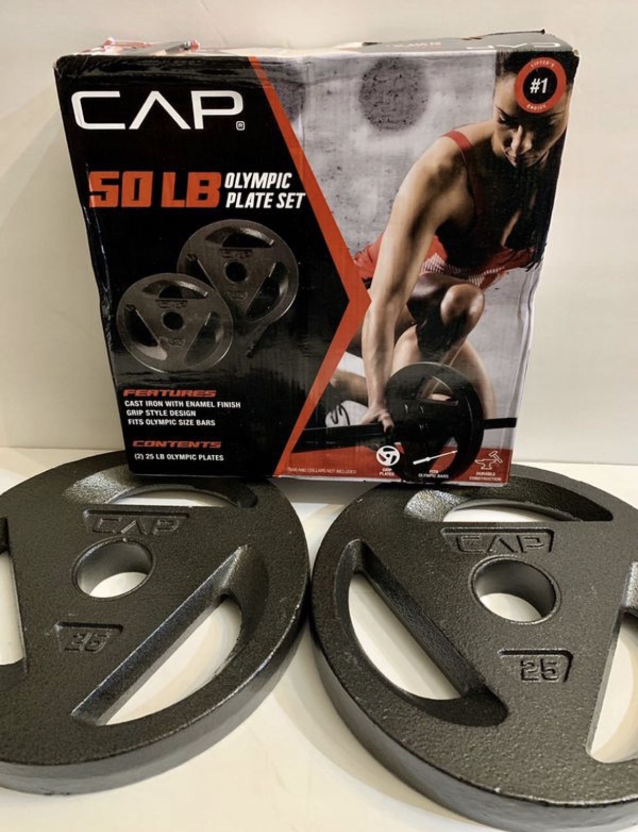 🏋🏽‍♂️🏋🏽‍♂️🏋🏽‍♂️(2) 25 pounds Olympic plates brand new in a box!!’