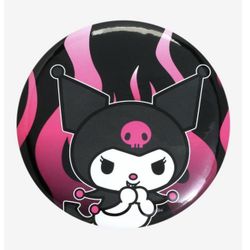 Brand New Kuromi Flames 3 inch Jumbo Large Button Pin