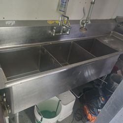 Commercial Restaurant 3 Compartment Sink 3 Well Stainless Steel