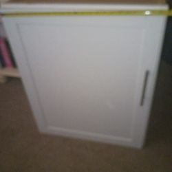 Single Door White Cabinet Acadian Styled