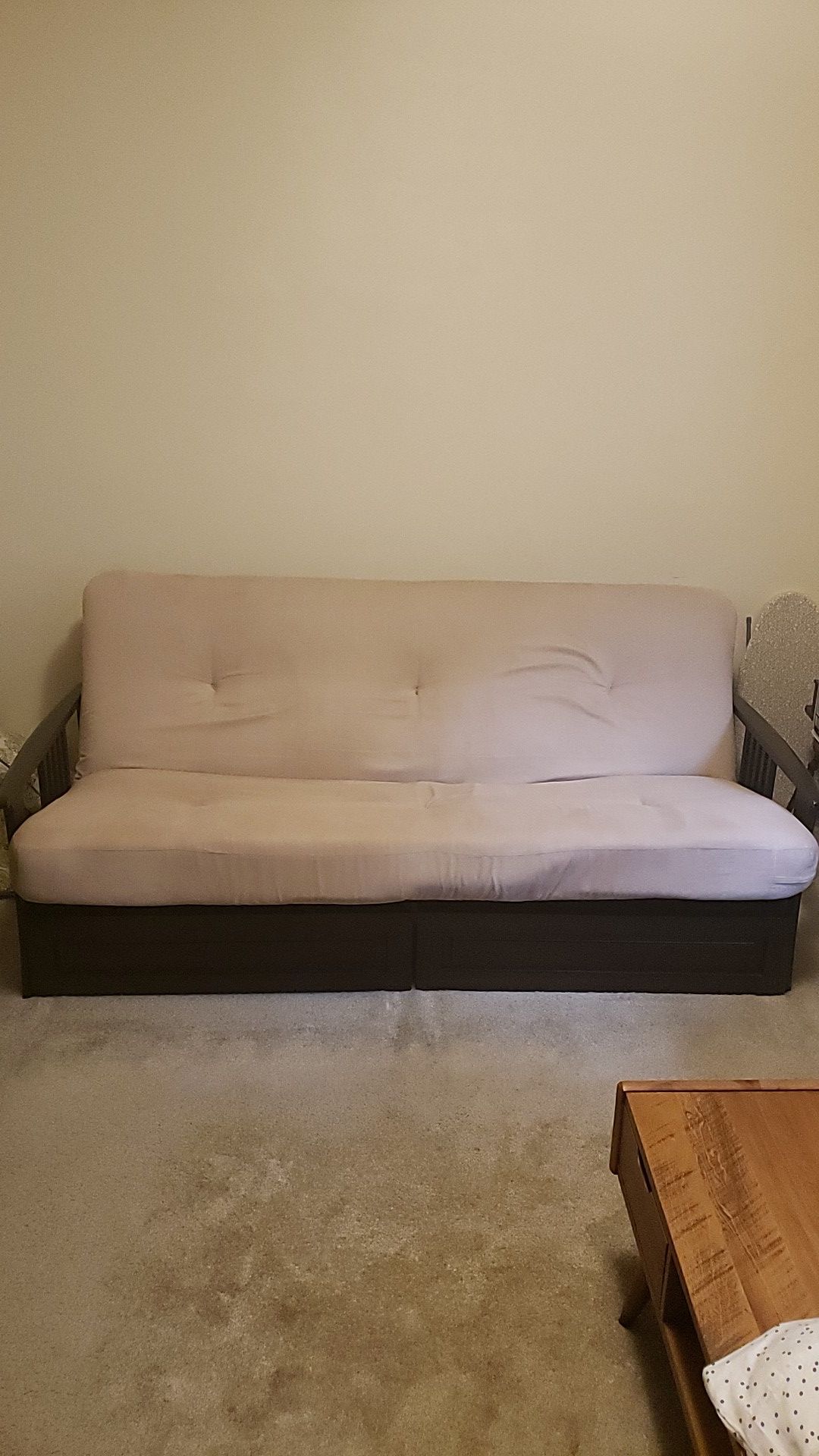 Futon frame and mattress