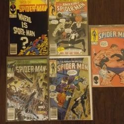 Lot Of 5 80s Marvel Spiderman Comics