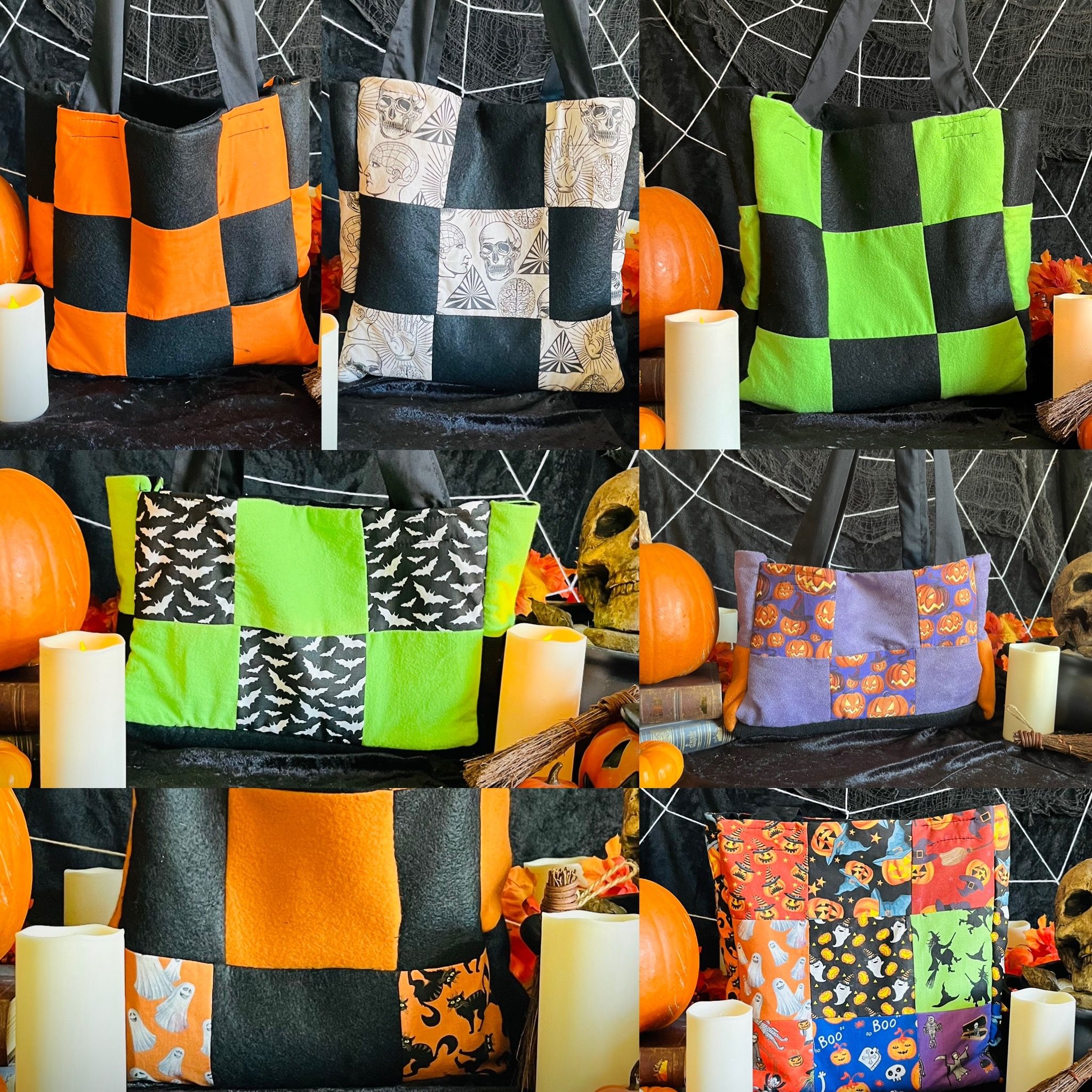 Halloween Inspired Patchwork Bags