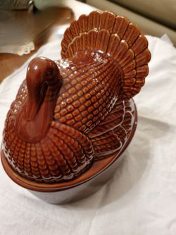 Thanksgiving Turkey Covered Dish Vintage World Market