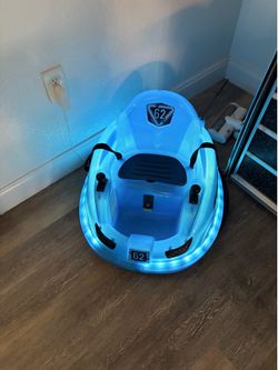 Blue neon car