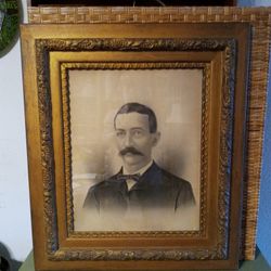 Huge Antique 25"×30" Pastel/Chalk Portrait Nobleman