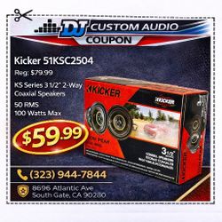 Kicker KS Car Speakers 1 Set KSC350 3.25" 2-Way Coaxial Speaker System 100 Watts 51KSC3504 🚨 Payment Options Available 🚨 No Credit Needed 🚨 