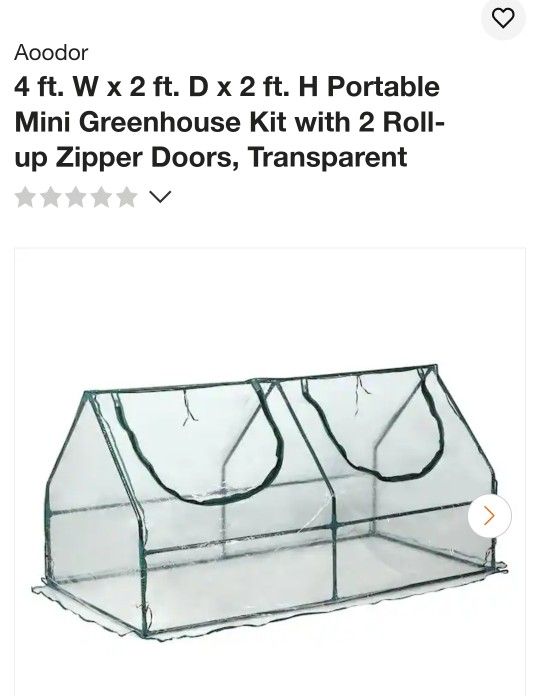 4 ft. W x 2 ft.x 2 ft. Portable Mini Greenhouse Kit with 2 Roll-up Zipper Doors