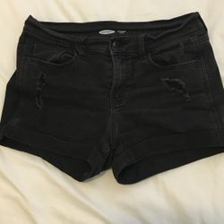 Black Jean Shorts