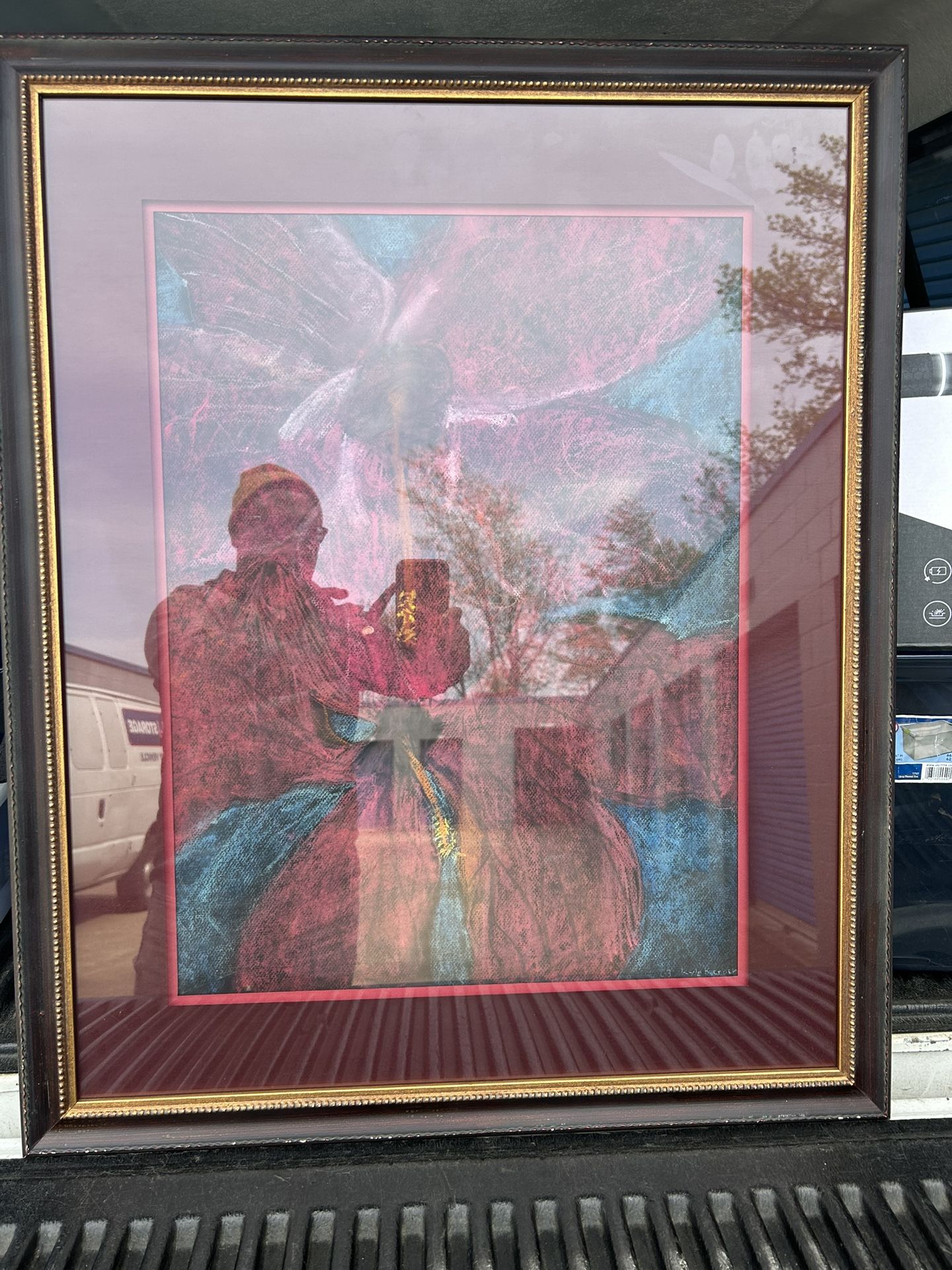 Art 27*33 Frame Brown Mated Glass