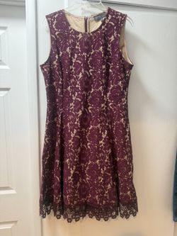 Dress - Fit & Flare - Burgundy Color - Size 14