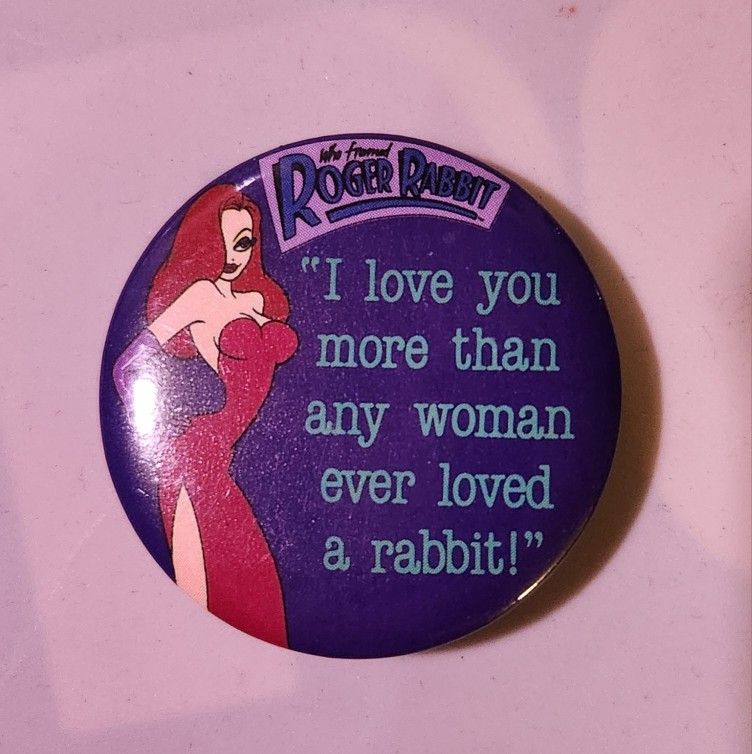 Vintage 1987 Who Framed Roger Rabbit  Jessica Rabbit On A Pinback Button