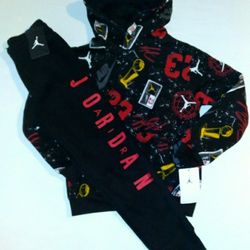 Jordan Boys Youth 2pc Jogger Set With Hoodie- Medium 